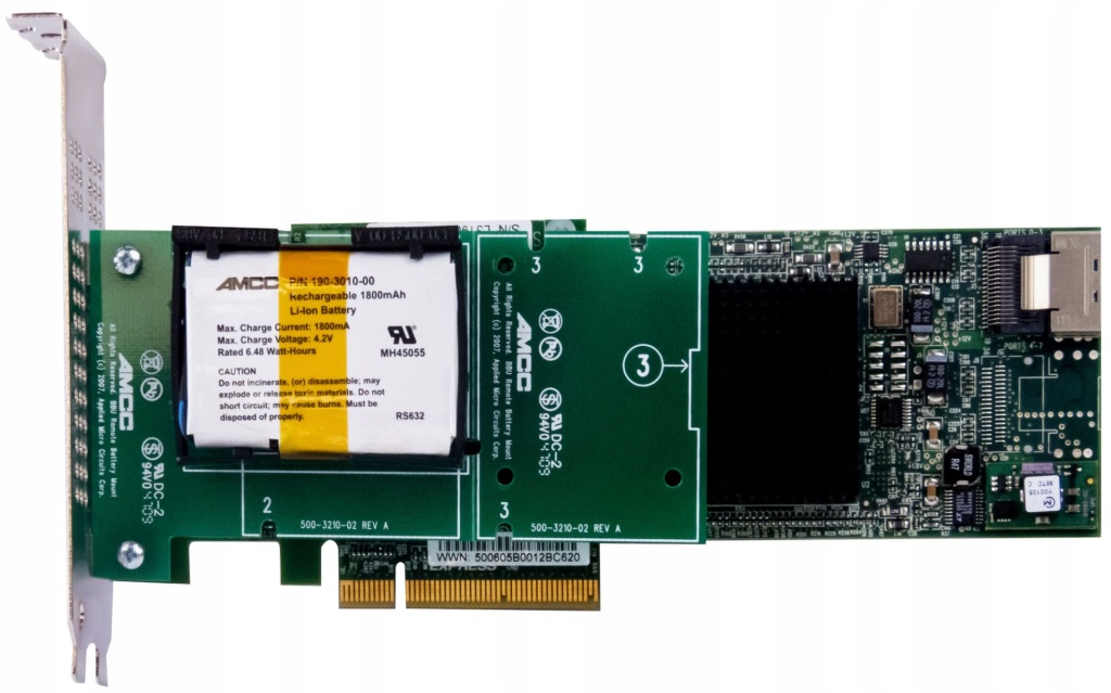 3WARE 9690SA-4i Raid Sas Sata PCIe Bbu 190-3010-00