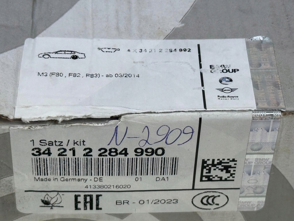 BMW M2 F87 M3 F80 M4 G82 F83 Klocki Hamulcowe Tylnie Tył Nowe OE 2284990 — zdjęcie 4