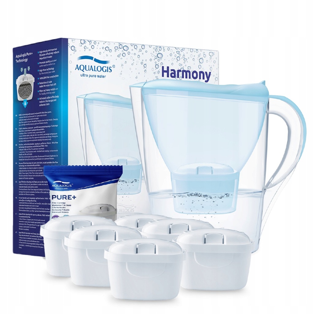 Filtrační konvice Aqualogis Harmony Světle modrá, 5+1 Filtry