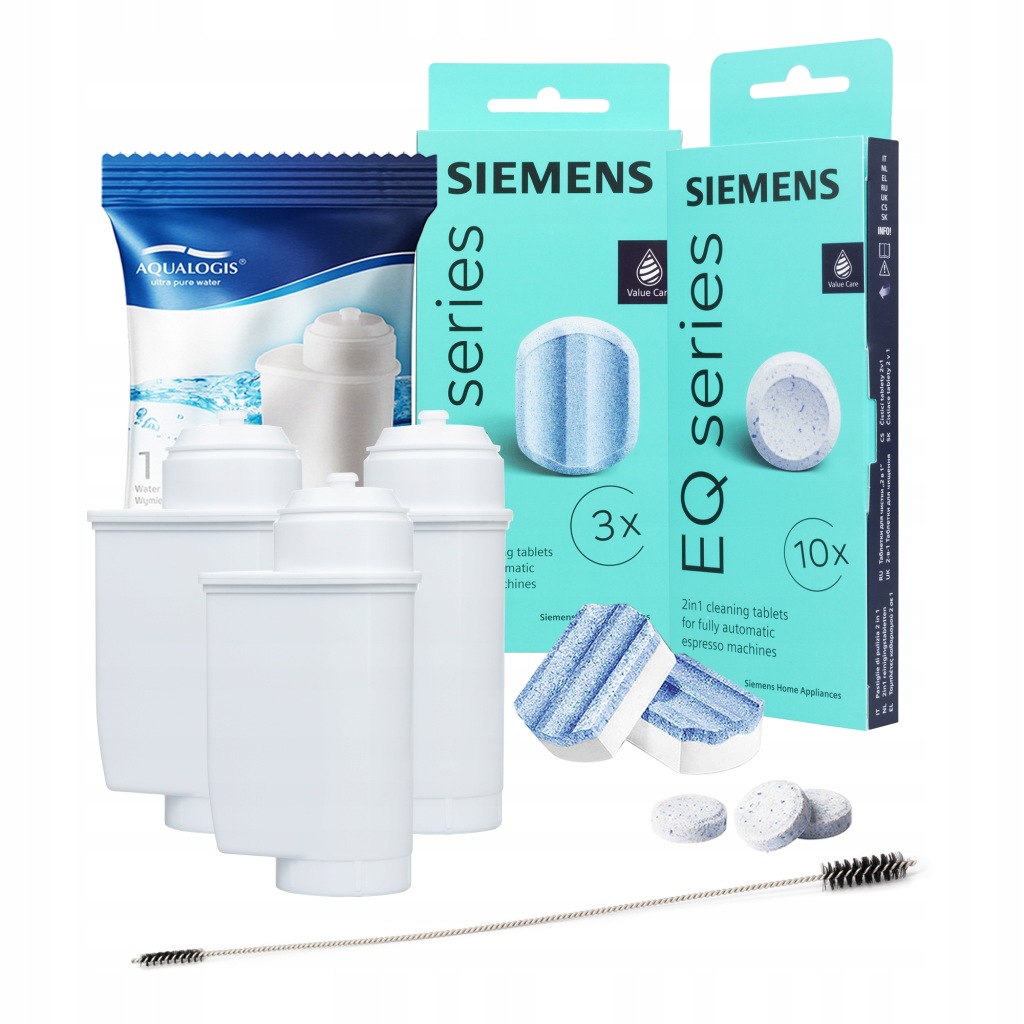 Tablety a odvápňovač Siemens 3 x filtr pro kávovar AL-Inte kartáč