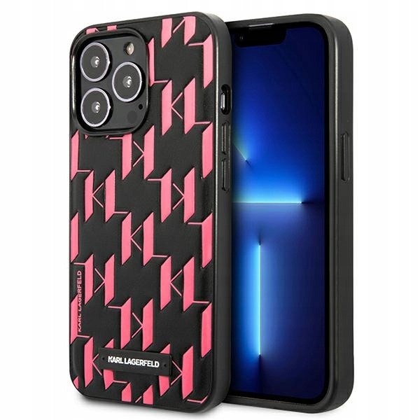 Pouzdro pro iPhone 13 Pro Max Karl Lagerfeld Monogram Plaque Růžové