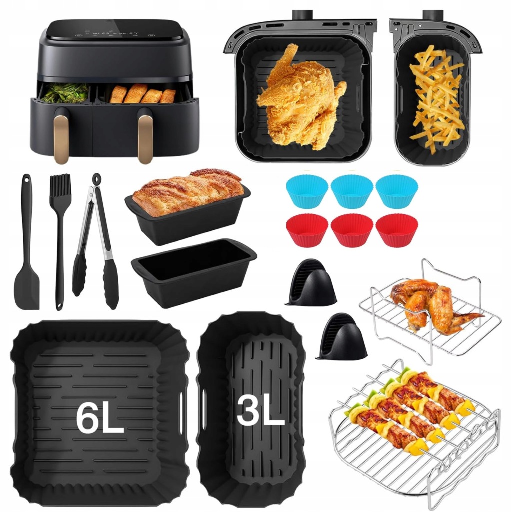 Příslušenství Pro Philips Airfryer Dual Basket 3000/5000 – XXL Sada 17 v 1