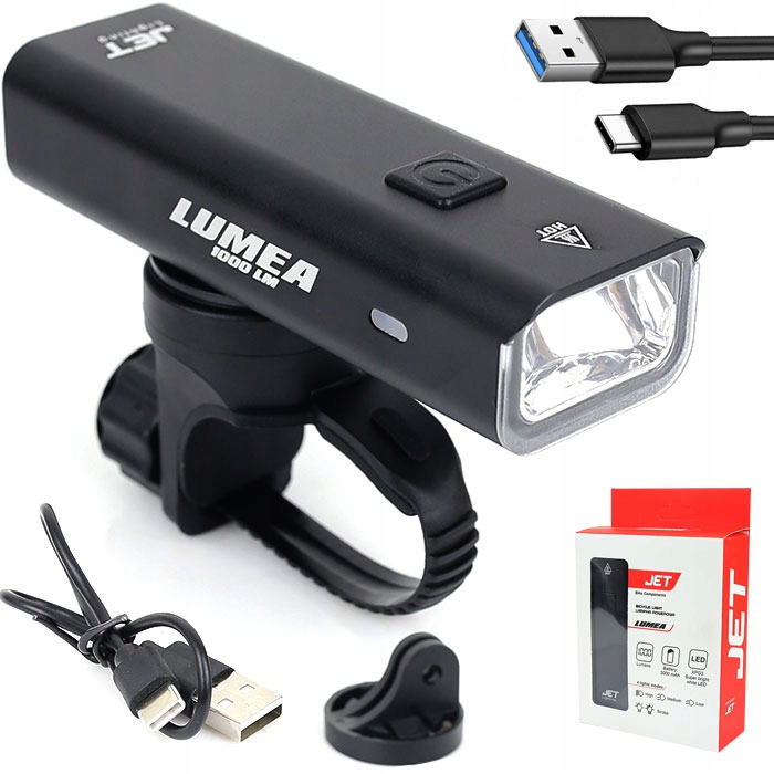 Přední cyklistická lampa Jet Lumea 1000 lumenů Usb