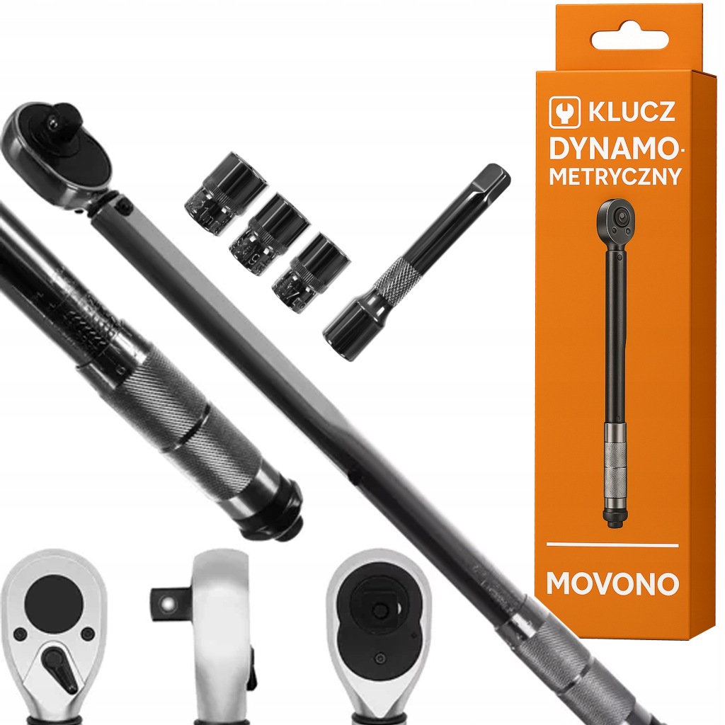 Dynamometrický Klíč 1/2" S Nástavci 17-21 mm Prodloužení Pouzdro