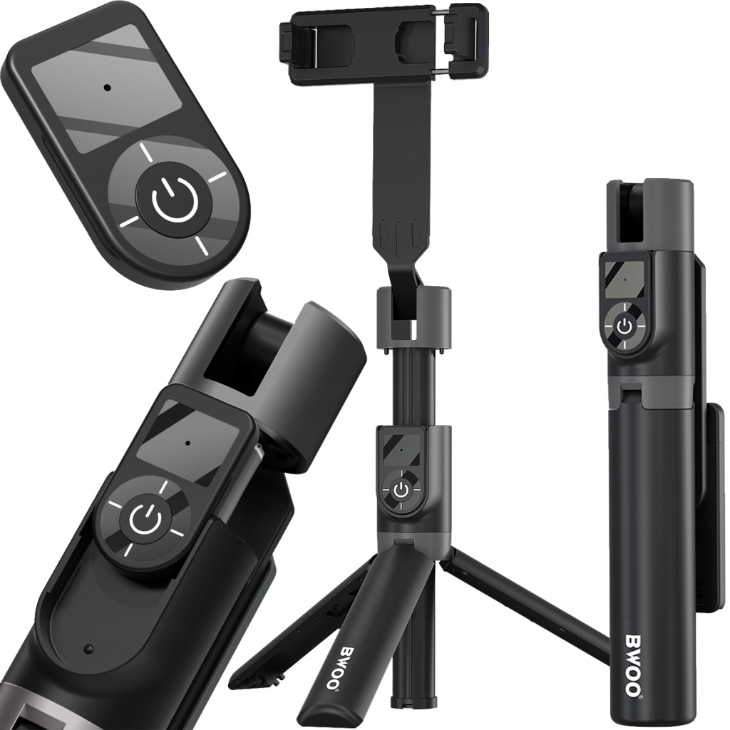 Bwoo Teleskopická selfie tyč Bluetooth s dálkovým ovládáním, Nastavitelná