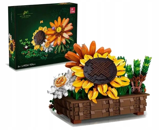 Stavebnice Květiny V Květináči Puzzle 3D Květina Slunečnice Gerbera 924