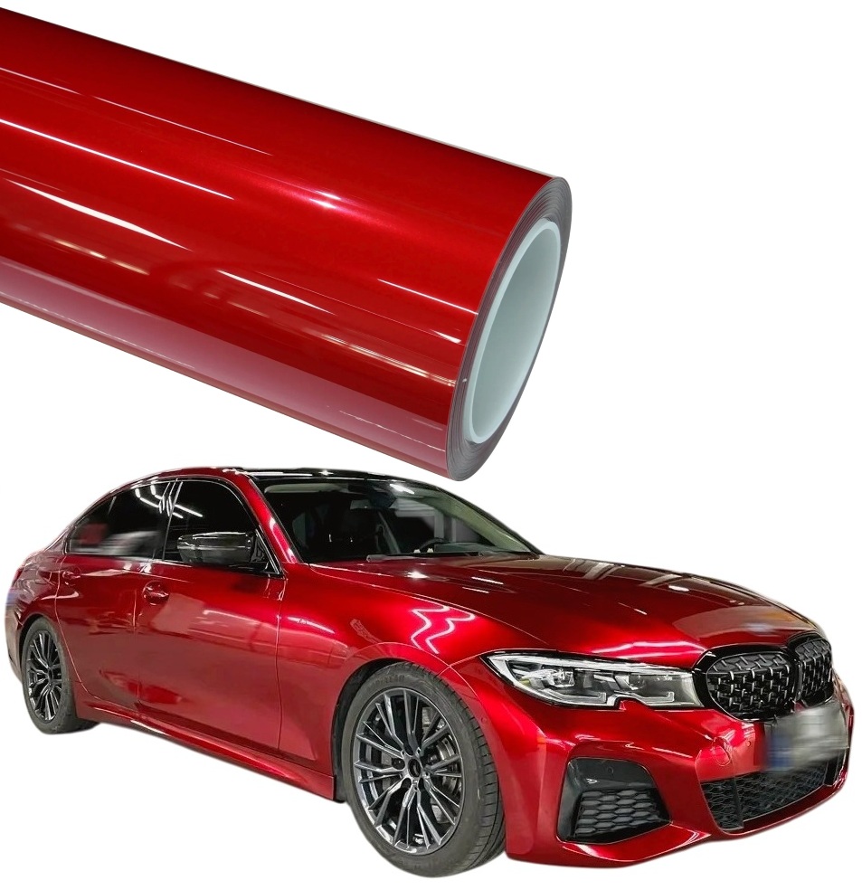 Fólie Červená Metallic Lesk 200 cm x 152 cm Červená Automobilová Dýha