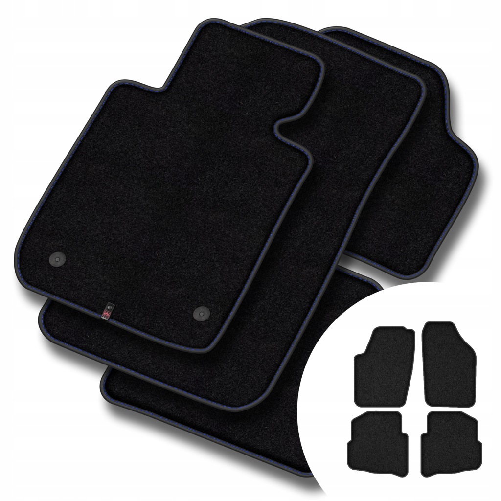 Prémiové velurové koberce pro Volkswagen Polo IV 2002-2009, oválné stopky