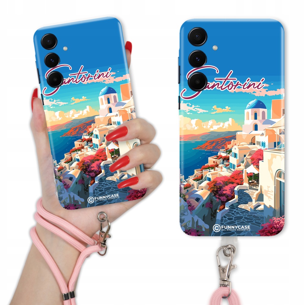 Pouzdro Pro Samsung A55 5G Se Šňůrkou Santorini Růžová