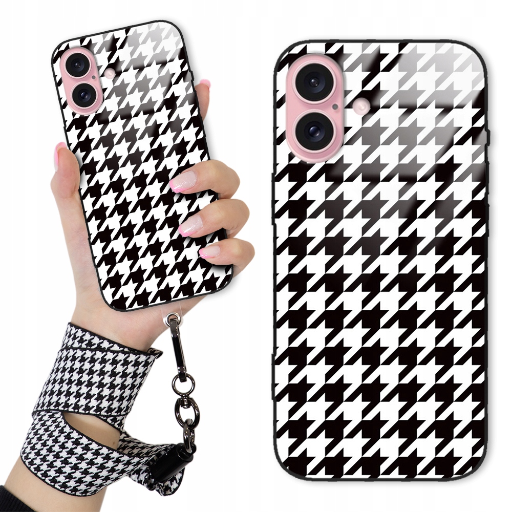 Pouzdro pro Iphone 16 Kryt Case Glass Skleněné Quick vodítko Pepitka Kratka