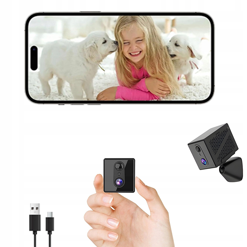 Mini Kamera 2K Qhd 120° Široký Úhel Záběru Pir Detekce Pohybu