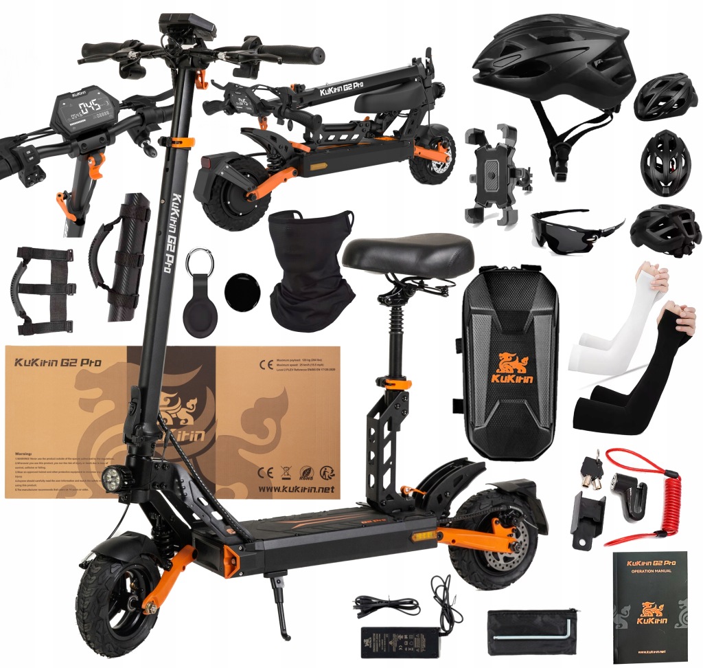 KuKirin G2 Pro Elektrické vozidlo 1000W 48V 15.6AH 45KM/H 58KM +9 Dárek