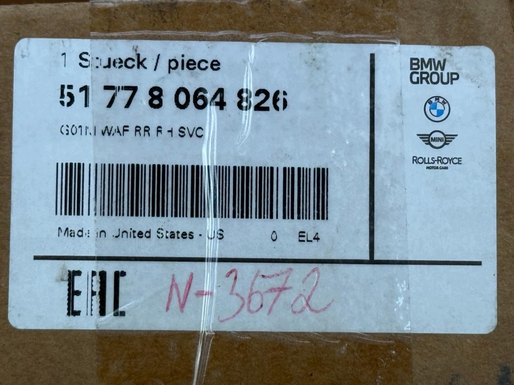 BMW X3 F97 X3 G01 Lci M Listwa Osłona Nadkola Tylna Prawa Nowa OE 8064826 — zdjęcie 7
