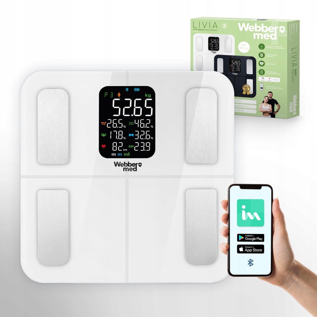 Analytická Koupelnová Váha 16 parametrů Apple Health, Google Fit, IF1320B