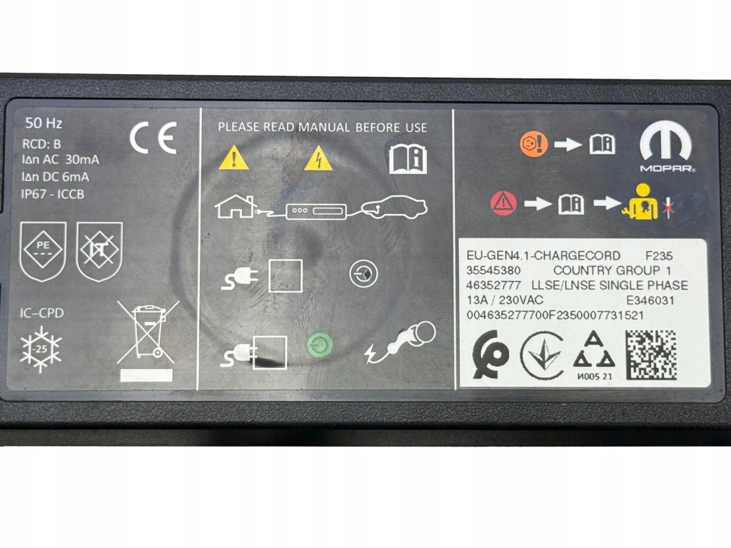 FIAT 500e 230V 13A Kabel Przewód Ładowania Nowy OE 46352777 — zdjęcie 4