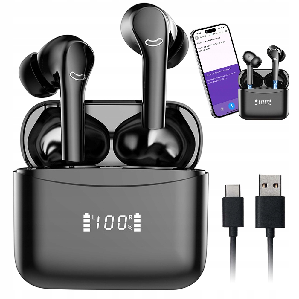 Ai Translator Earbuds Bezdrátové sluchátka Bt 143 Jazyky pro překladatel uší