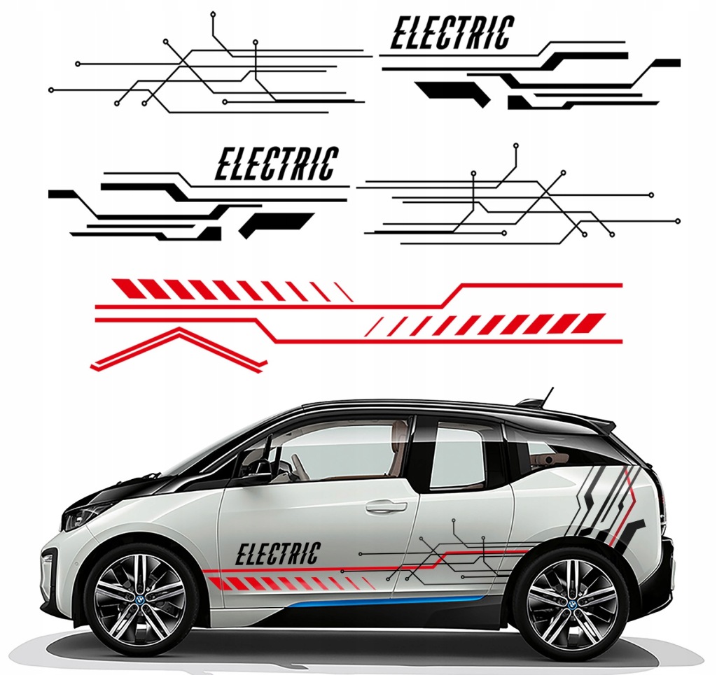 Nálepka Grafika na auto Motiv Electric Pásy Abstrakce 155x289