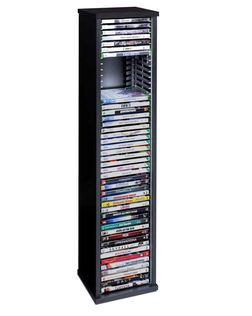 Stojan na DVD herní Xbox 360 Wii Pc 45 desek regál organizér třídič box