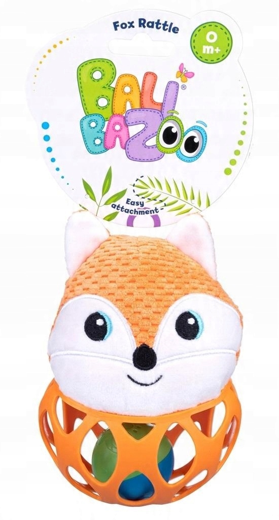 Chrastící senzorická hračka pro miminko Chrastítko Liška Míč Hračka