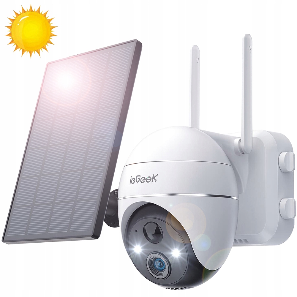 Venkovní solární kamera Ip WiFi Otočná baterie Full Hd 2K 3MPx 4x Zoom