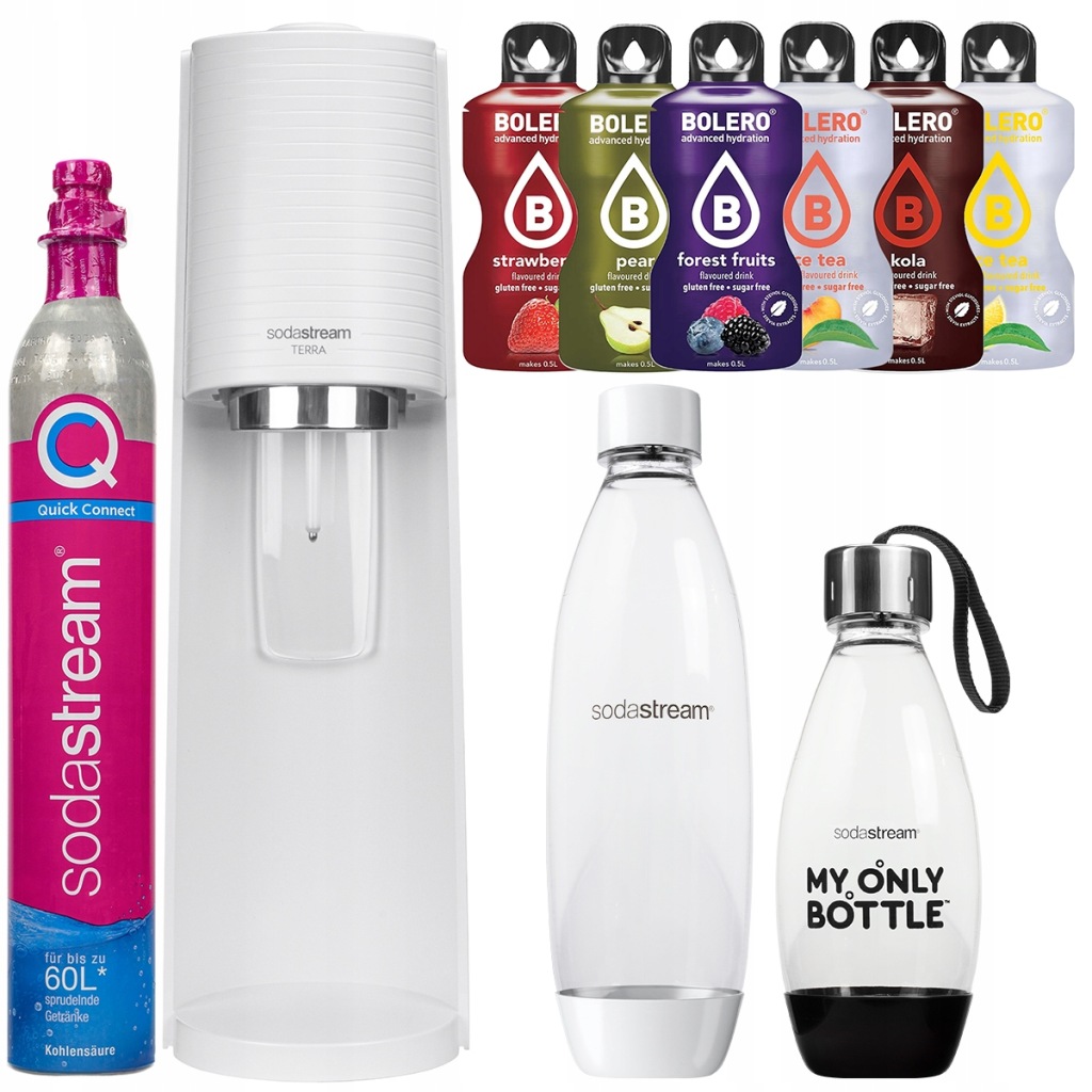 Výrobník Sody Sodastream Terra Bílý 2 Láhve CO2 6 Nápojů