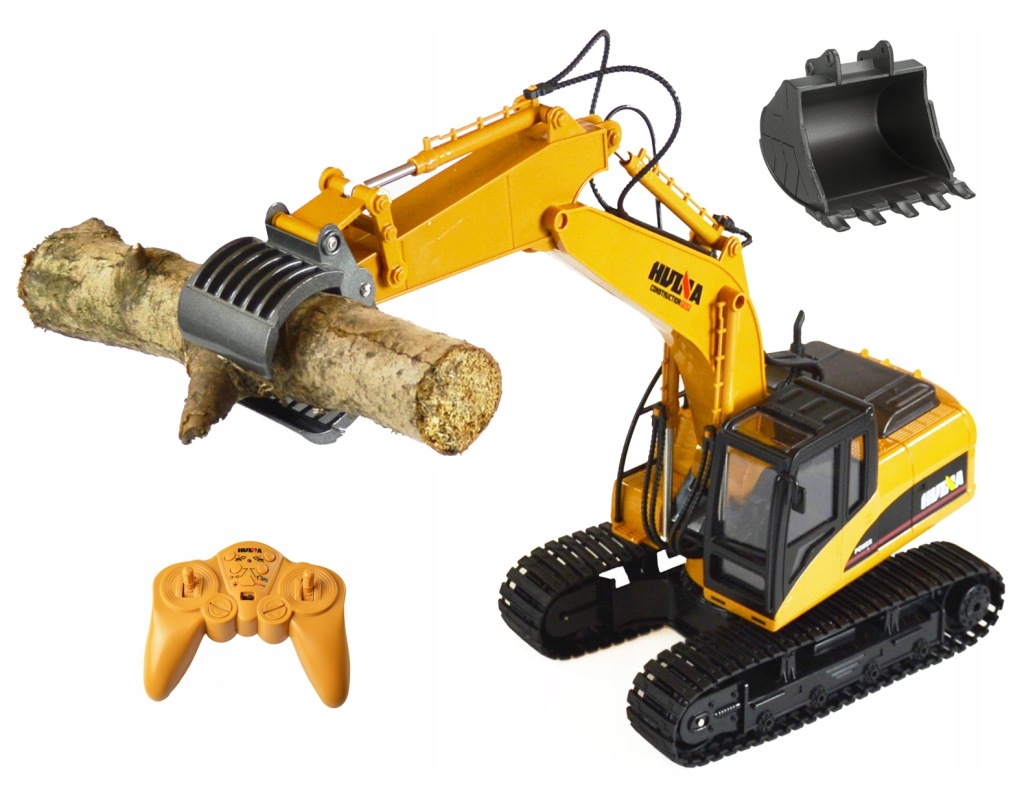 Rc Bagr Na Dálkové Ovládání 2v1 Kovová Lžíce A Uchopovač H-toys