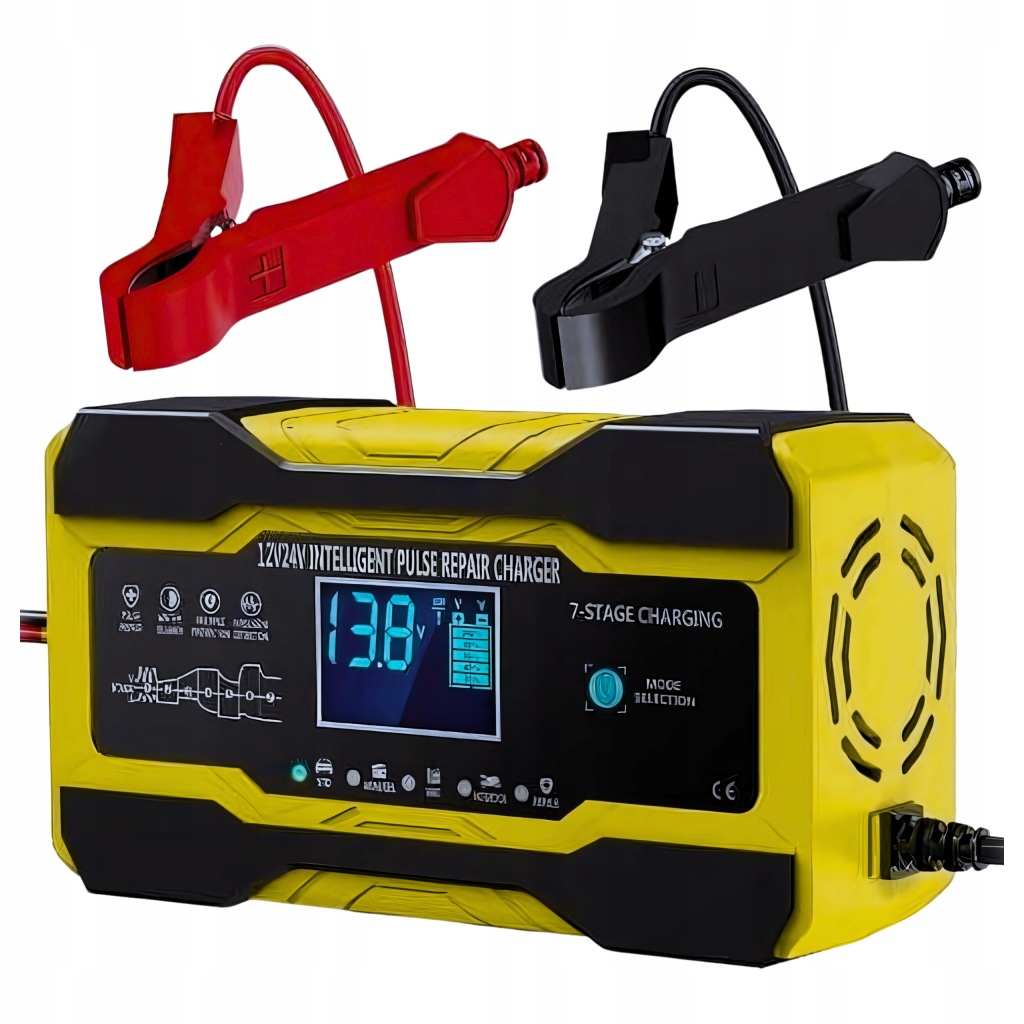 Univerzální usměrňovač 12/24V 5/10A LCD automatický Agm StartStop pro motocykl