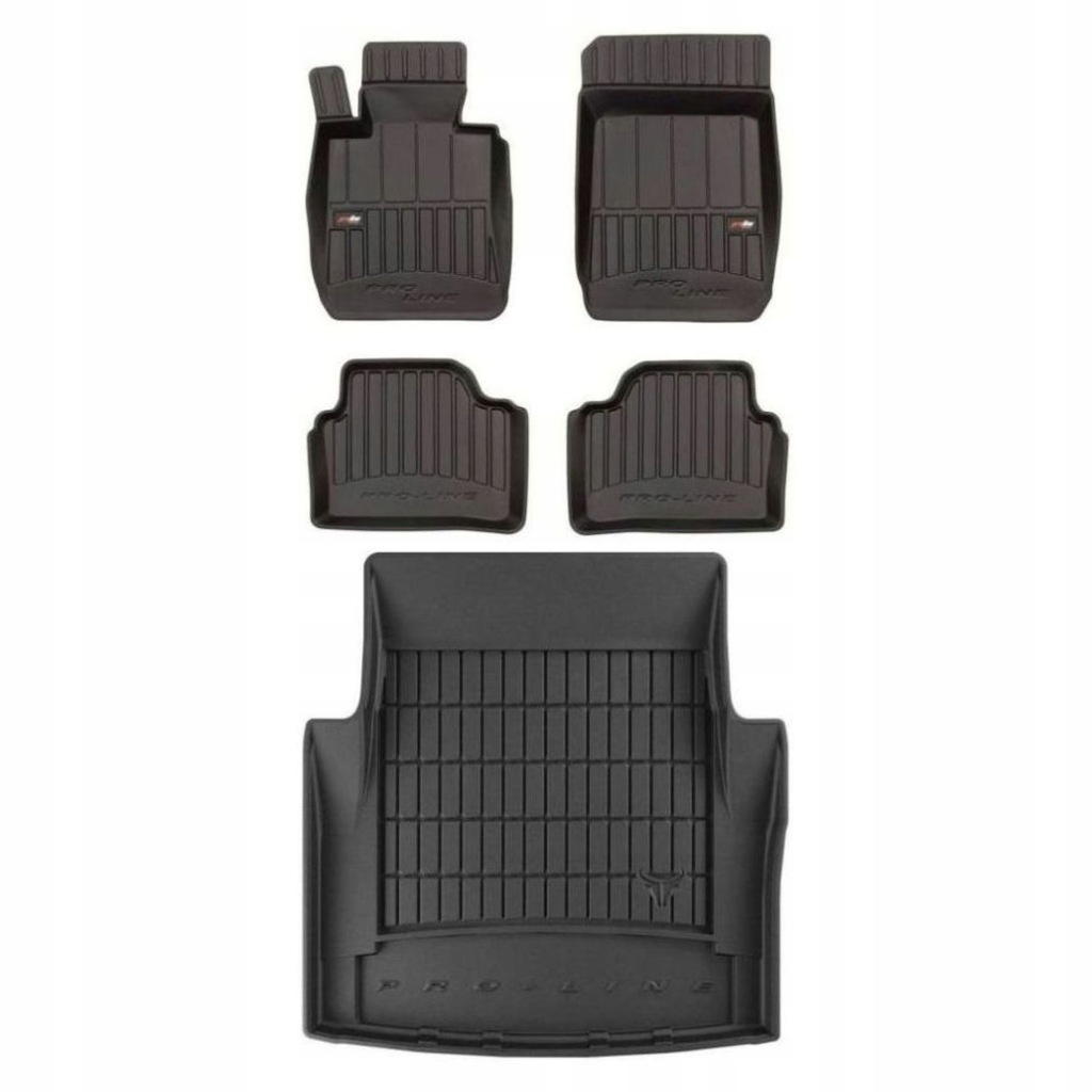 3D gumová sada koberců a rohožek Bmw řady 3 E90 2004-2012 Sedan, s organizérem