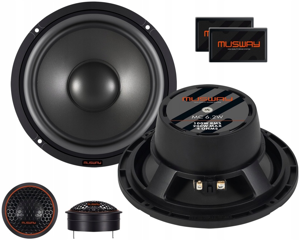 Automobilové reproduktory 165 mm 2x100 W Rms 2-pásmový Audio Systém Musway MC6.2C