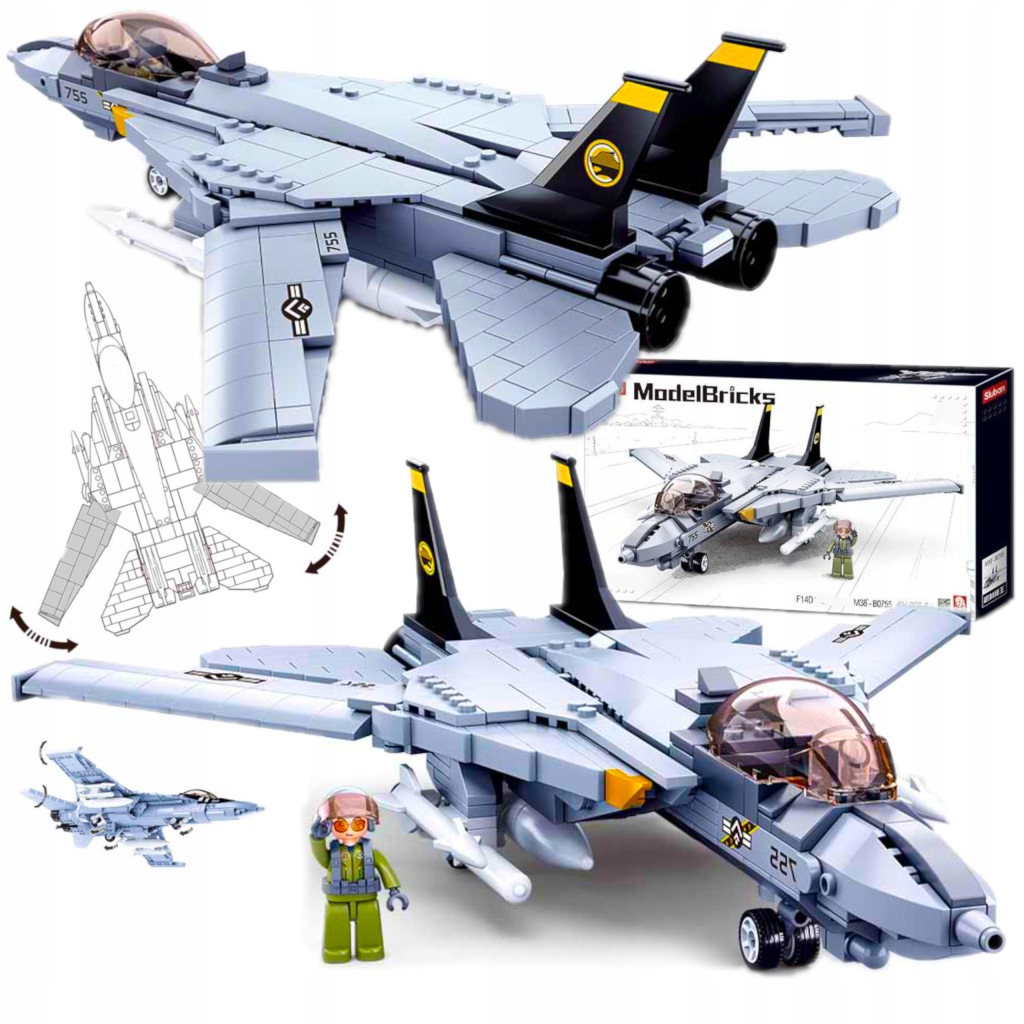 Stavebnice Letadlo Grumman F-14 Tomcat Nadzvukový Myslivec Usa Figurka vojsk