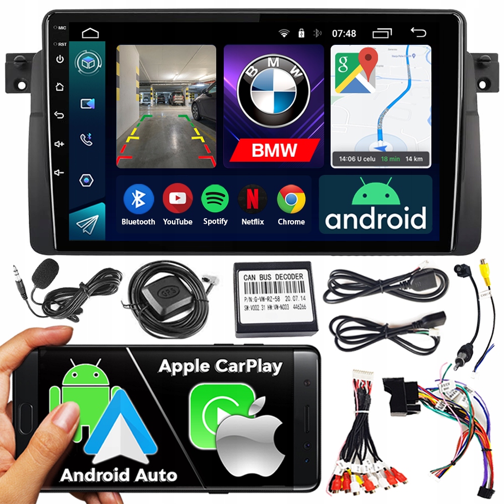 Autorádio 2DIN Ncs RS-305 Bmw E46 1998-2005 Android Navigace Bt