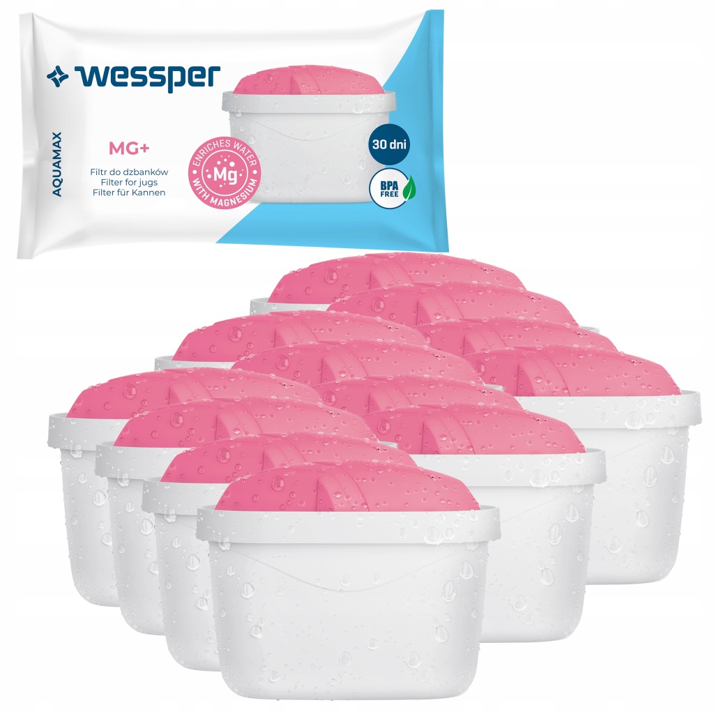 12 x Filtr Wessper aquamax Mg+ s hořčíkem pro skleněnou konvici Dafi náhrada
