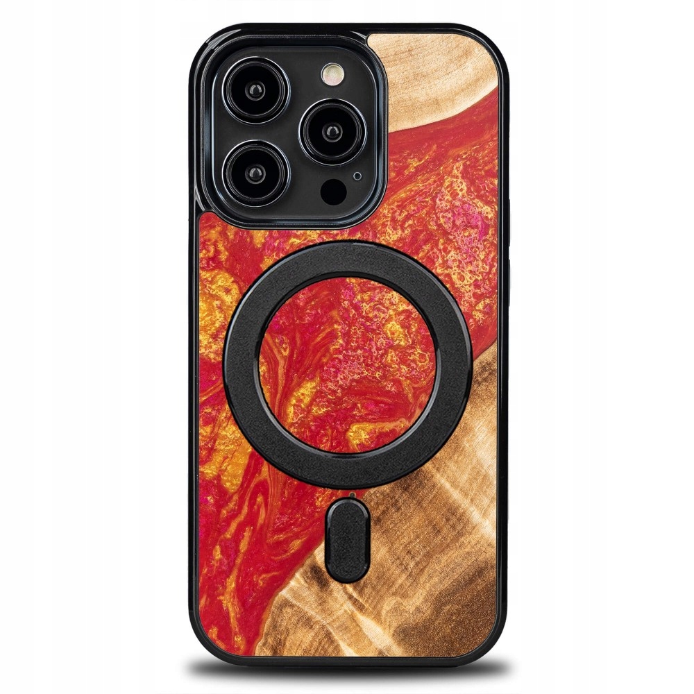 Pouzdro Bewood Unikátní pro iPhone 15 Pro Neonové Paříž s MagSafe