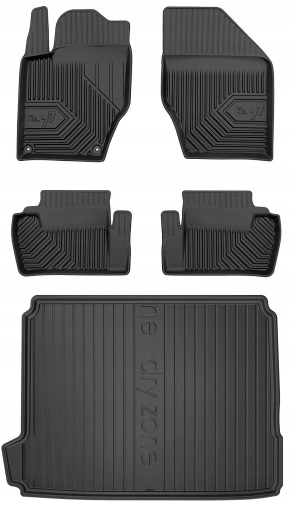 Set 77 Gumové rohože a rohože Citroen C4 2 Hatchback 2010-2017