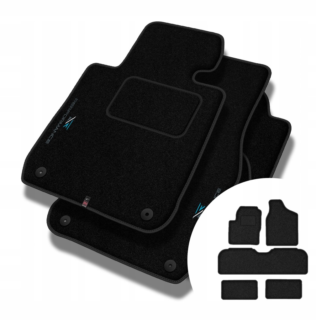 Velurové koberce Performance pro Volkswagen Sharan I 1995-2000 3 řady, 7 o