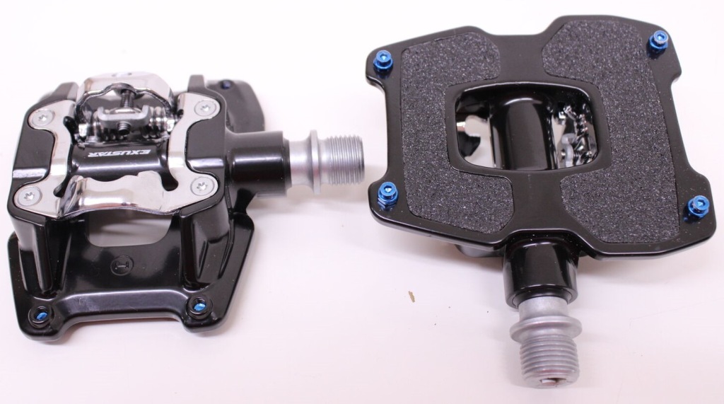 Mtb pedály Exustar PM831 2v1 Spd plošinové univerzální pedály Lsl