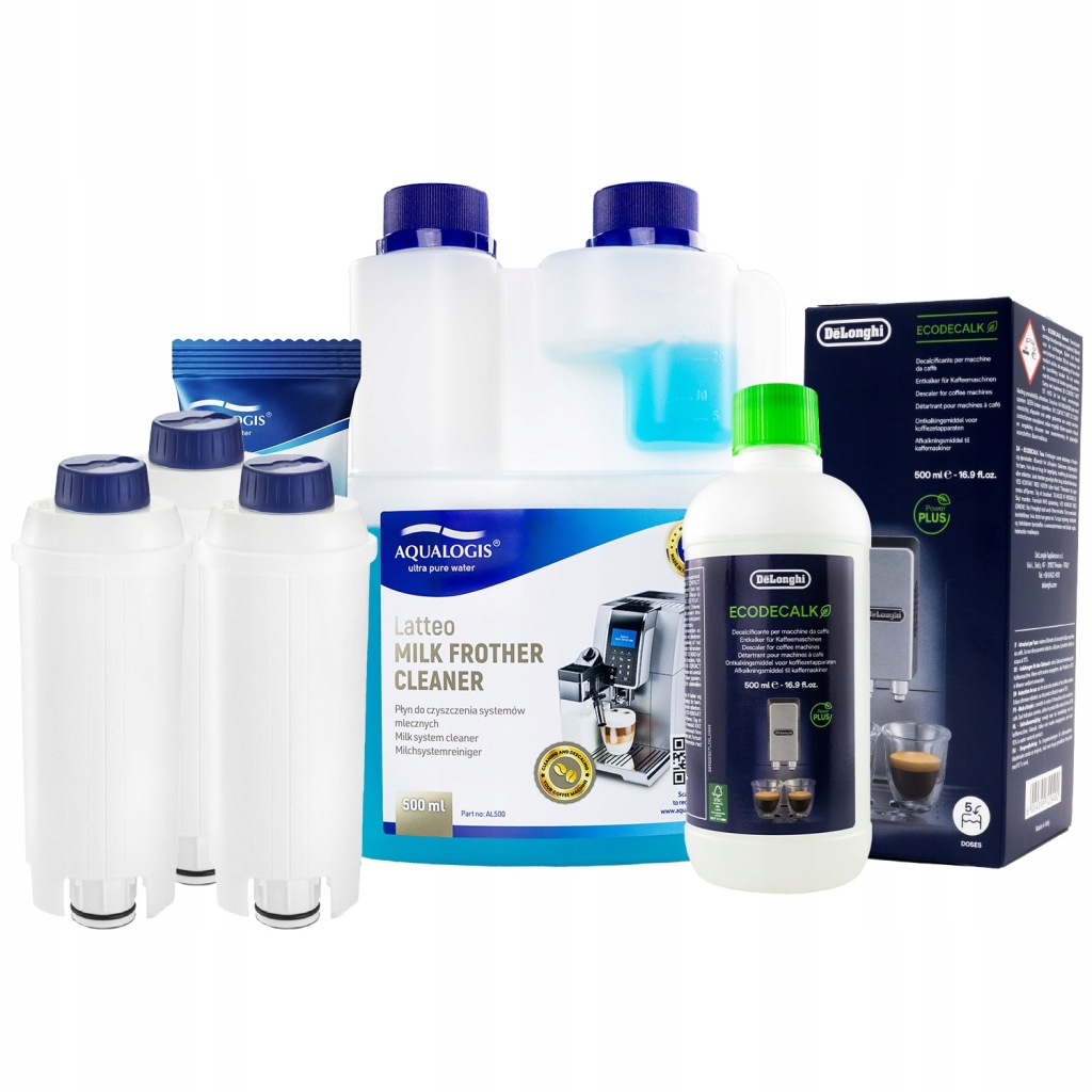 3x Filtr do kávovaru Delonghi AL-S002 Tekutina 500 ml EcoDecalk 500 ml