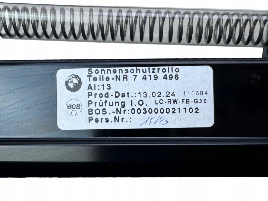 Bmw G30 Roleta Elektryczna Tylnej Szyby 7419496 Nowa Oryginał — zdjęcie 4