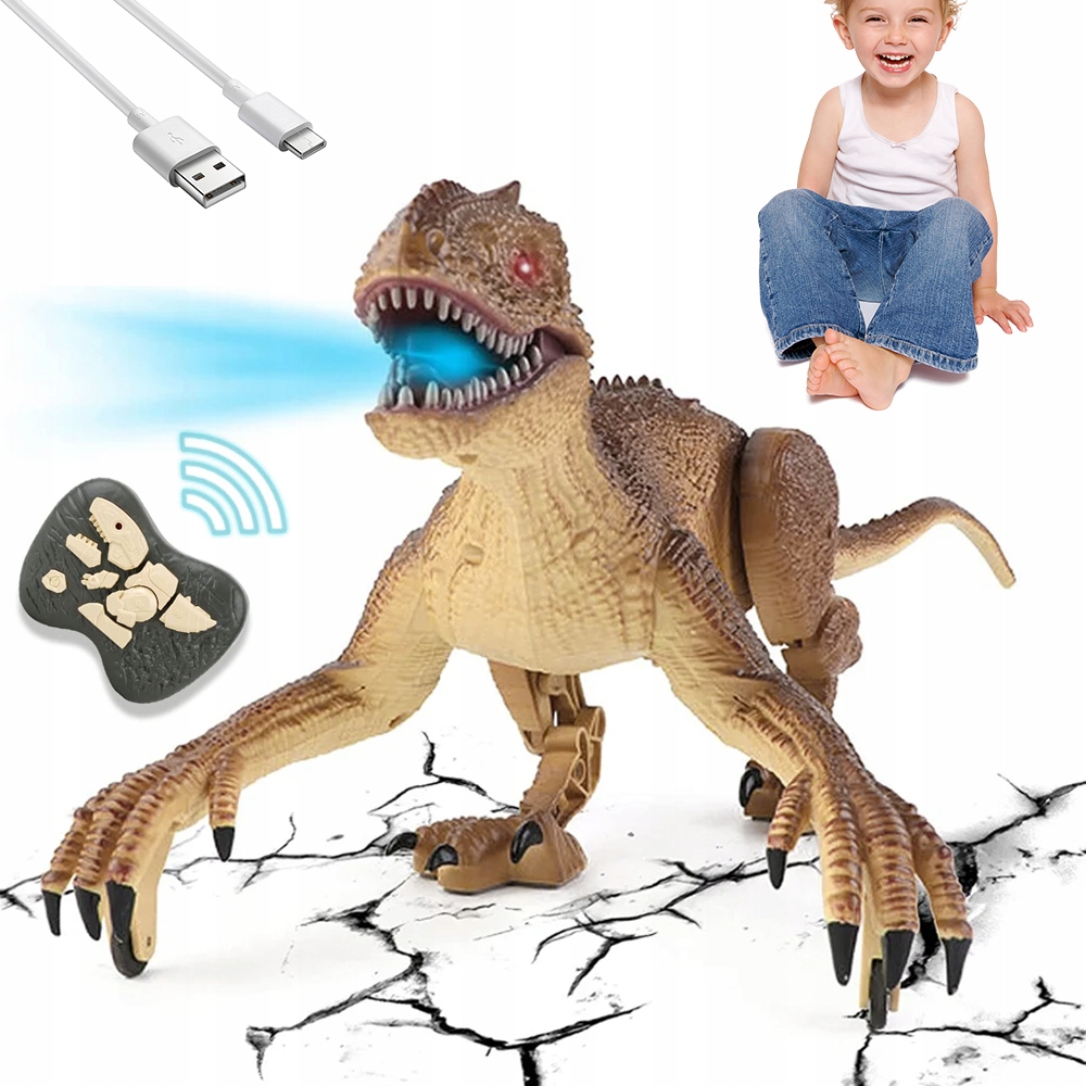 Hračky Velociraptor Na Dálkové Ovládání Kombinace Zvuku A Světla