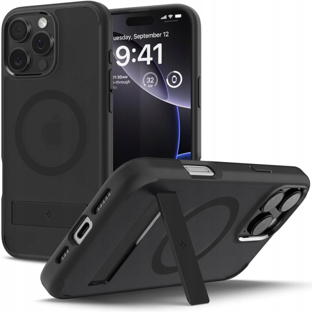 Pouzdro pro iPhone 16 Pro, Spigen Ultra Hybrid S pro MagSafe, pouzdro se stojánkem