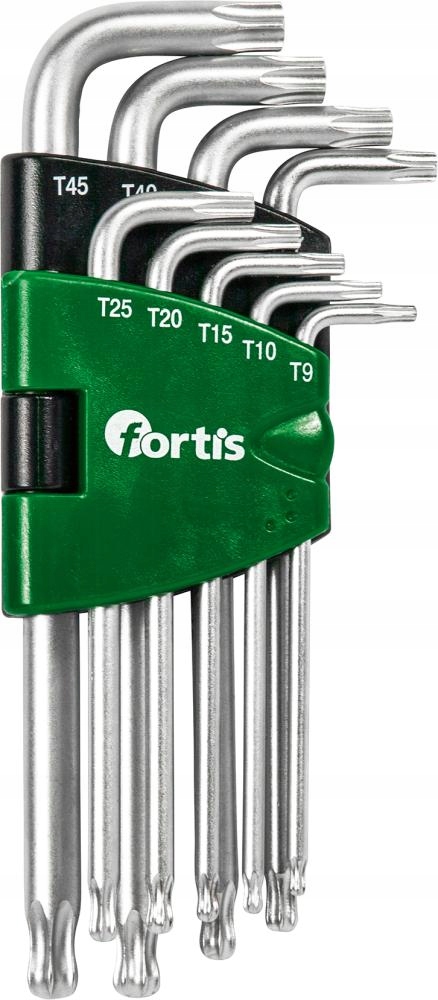 Sada úhlových nástrčných klíčů Torx 9dílná kulová hlava Fortis