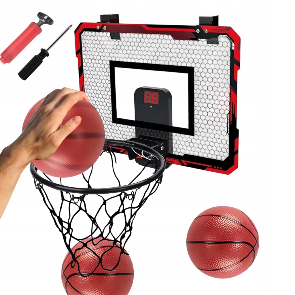 Basketbalová Tabule V Koši Pro Děti, Interaktivní Počítadlo Bodů, 3 Míčky