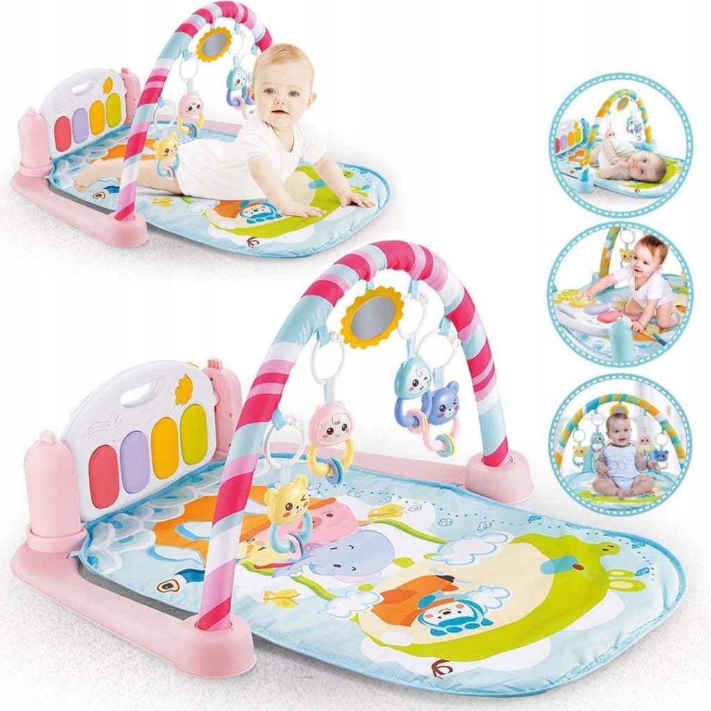 Velká Vzdělávací Podložka S Interaktivním Pianem 5V1 Růžová Nicekids LZ-9903