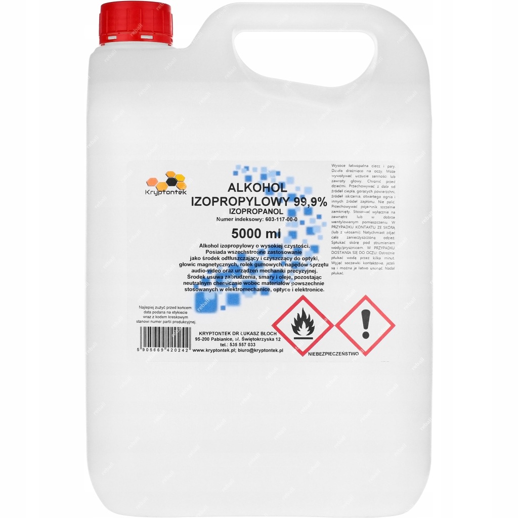 Isopropylalkohol Isopropanol Ipa 99,9% Čistý Pro Odmašťování 5 L