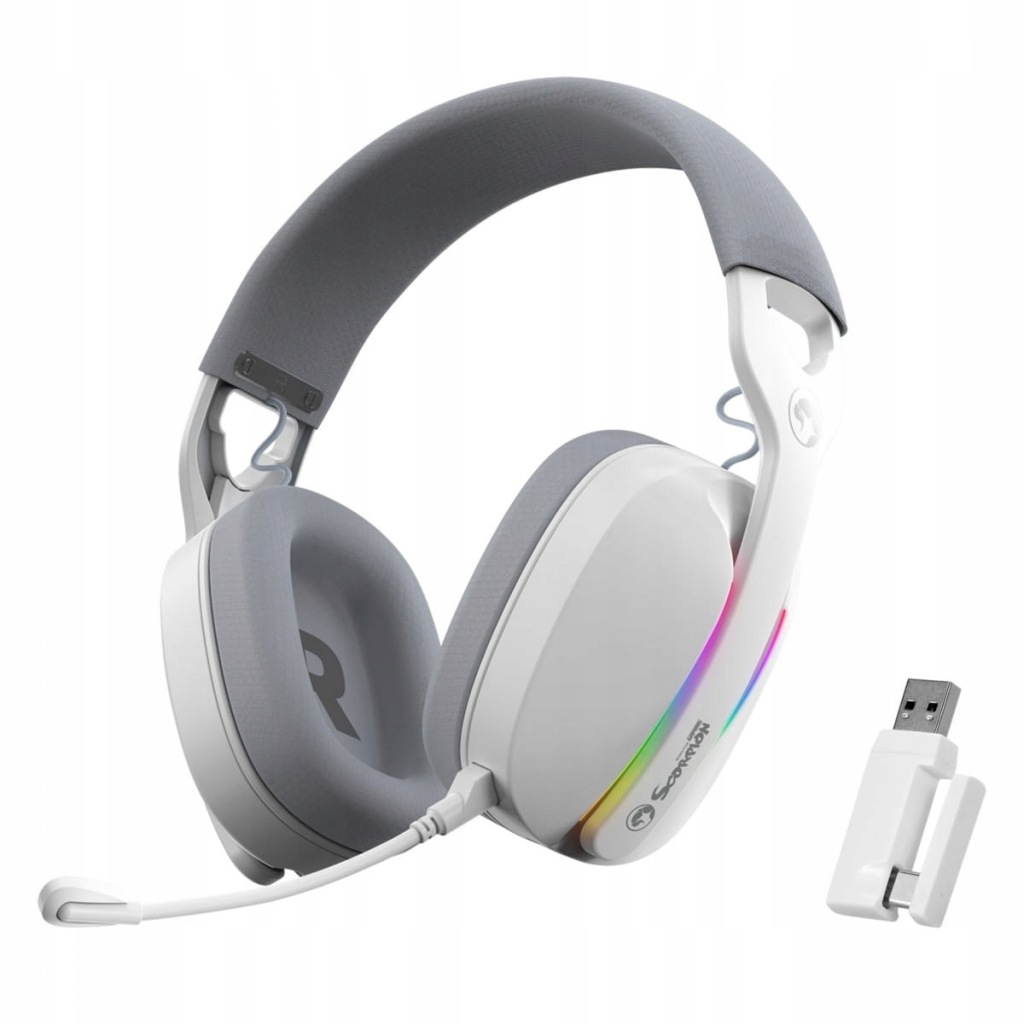 Sluchátka Marvo Pulz 70W ovládání hlasitosti bílá PS4 PS5 Xbox One