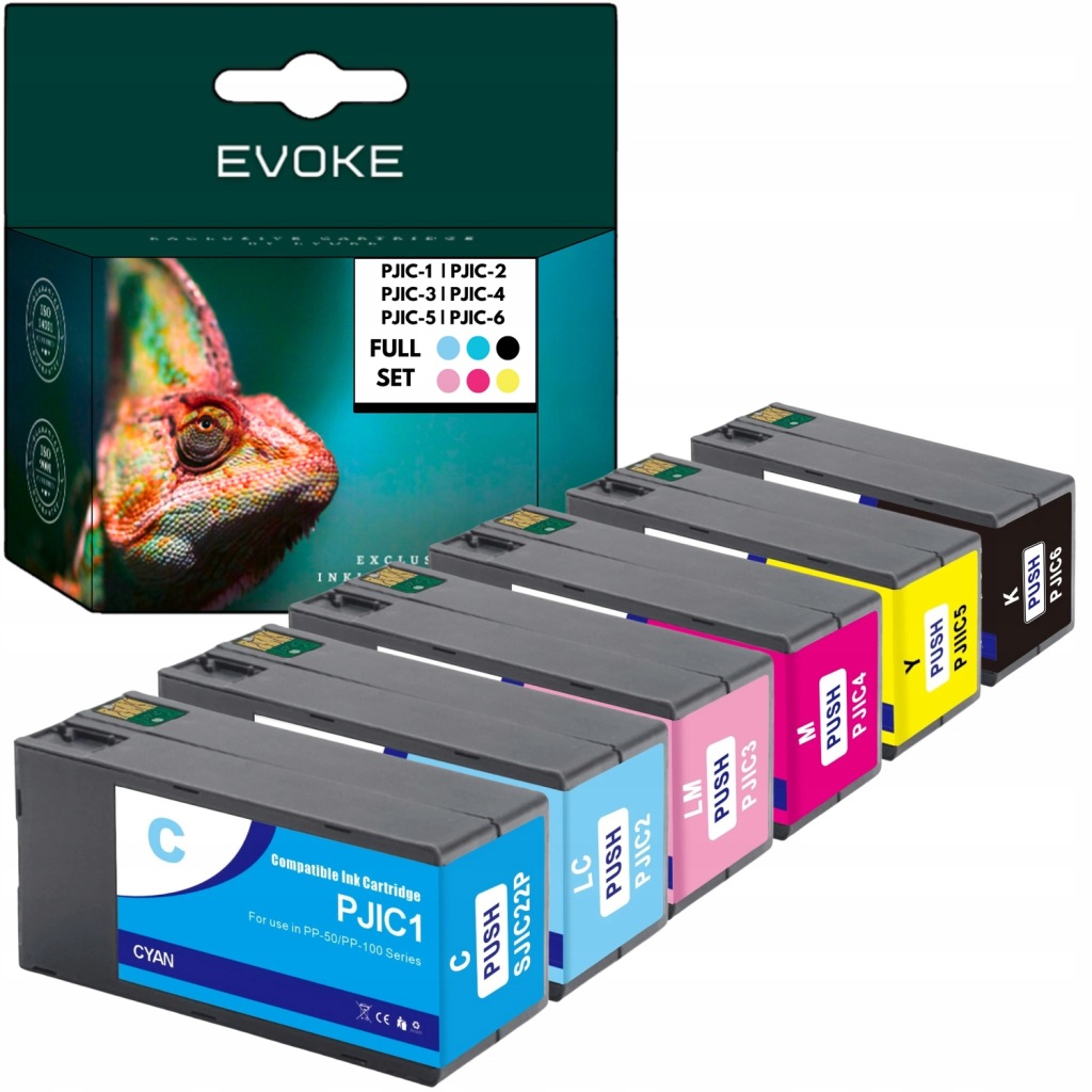 6 x Inkoust pro tiskárnu Epson PJIC1 PJIC2 PJIC3 PJIC4 PJIC5 PJIC6