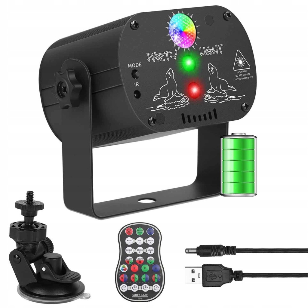 Usb Disko Projektor Rgb Led Diskotékový Reflektor Pro Párty, Laser Dálkové Ovládání