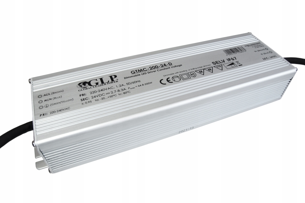 Led zdroj stmívatelný, triakový, 24V/2.7-8.3A, IP67, konstantní napětí