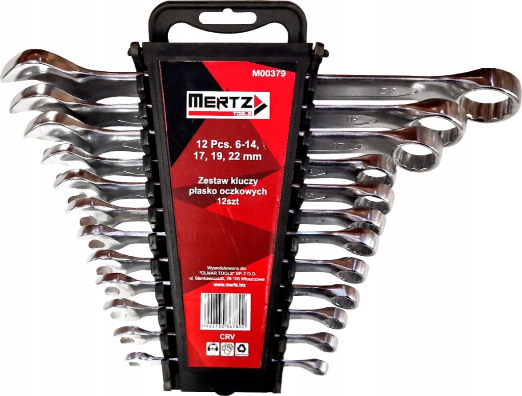 Sada očkoplochých klíčů Mertz klíče Crv M00379 6-22 mm 12 Ks klipů