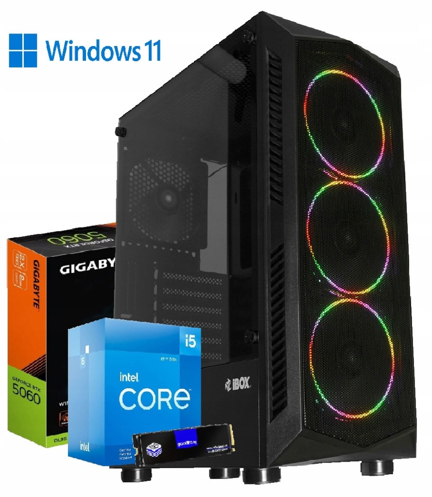 Počítač Nvidia Rtx 5060 8GB, I5 12400F 16GB DDR4 480GB Ssd M.2 WIN11